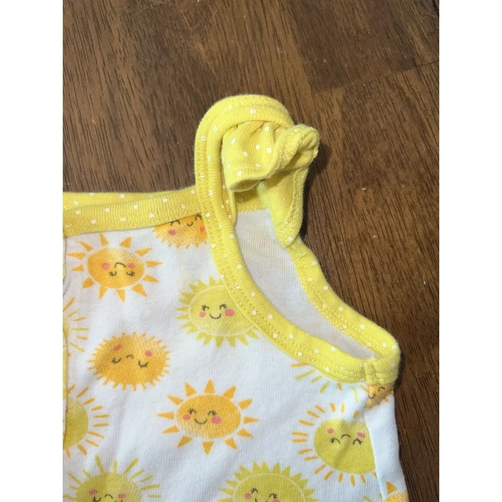 Carter's‎ Baby Girl Romper Suns Print Yellow White Cotton 9M VGUC